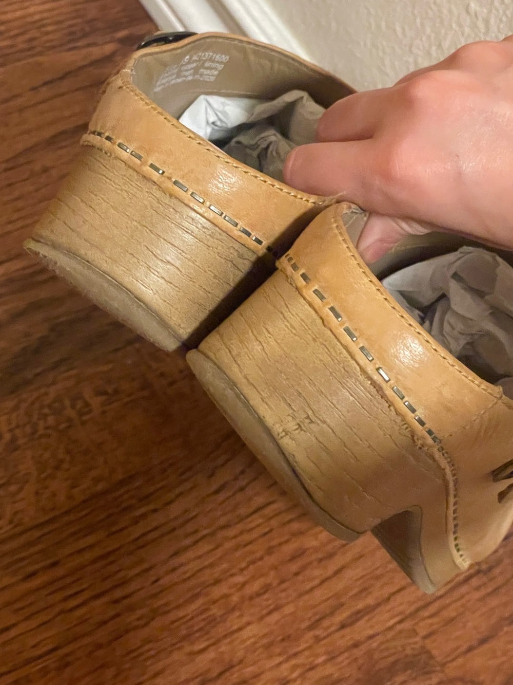 Dansko Tan Leather Clogs with Adjustable Side Buckle - Picture 3 of 4
